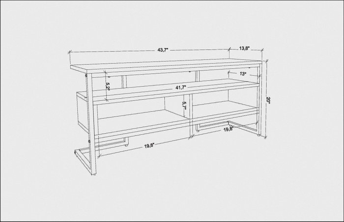 Hanah Home Merrion Soporte de TV Blanco y Roble